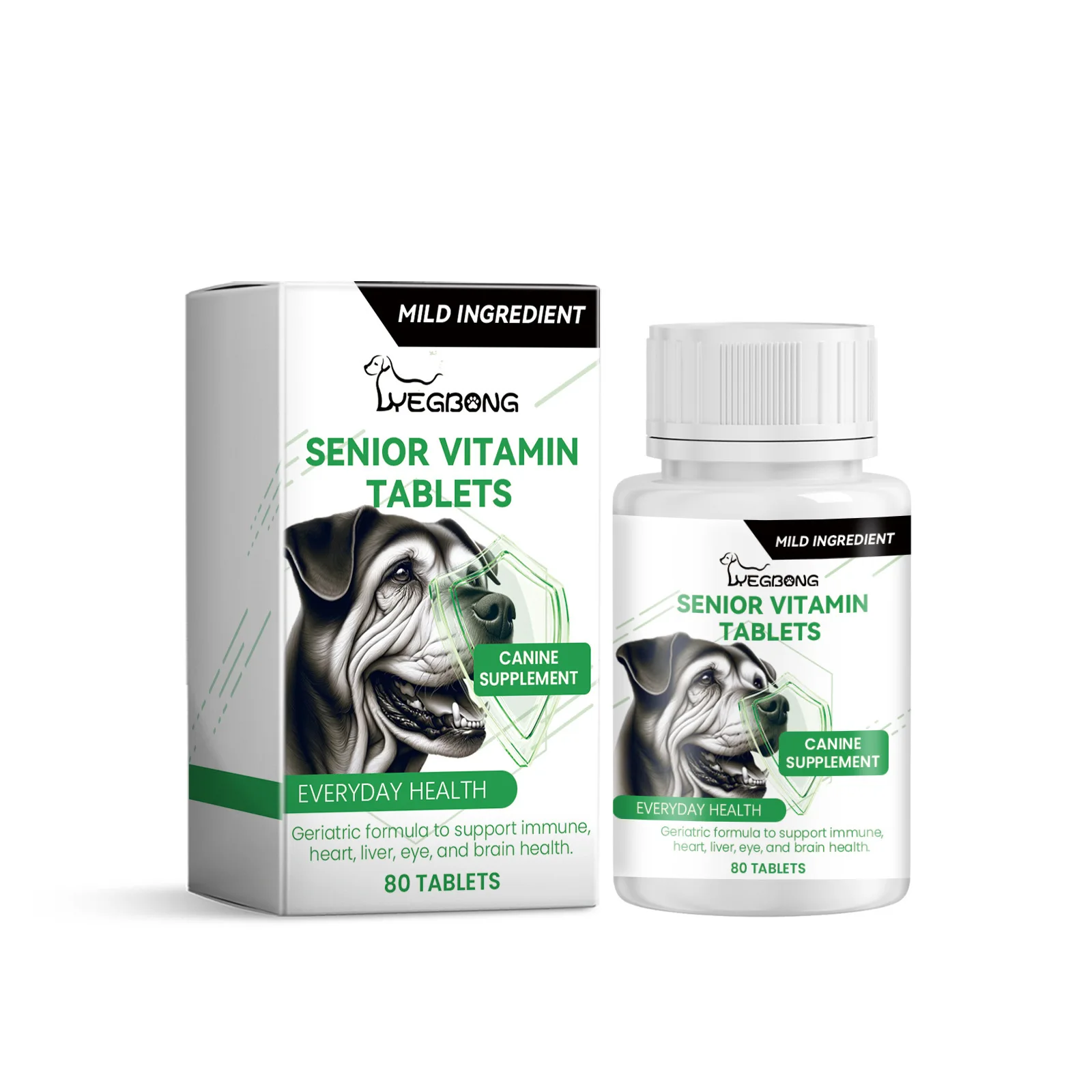 Senior Dog Multivitamins 80 Tablets Essential Nutritional Supplements for Promoting Health and Vitality in Aging Dogs
