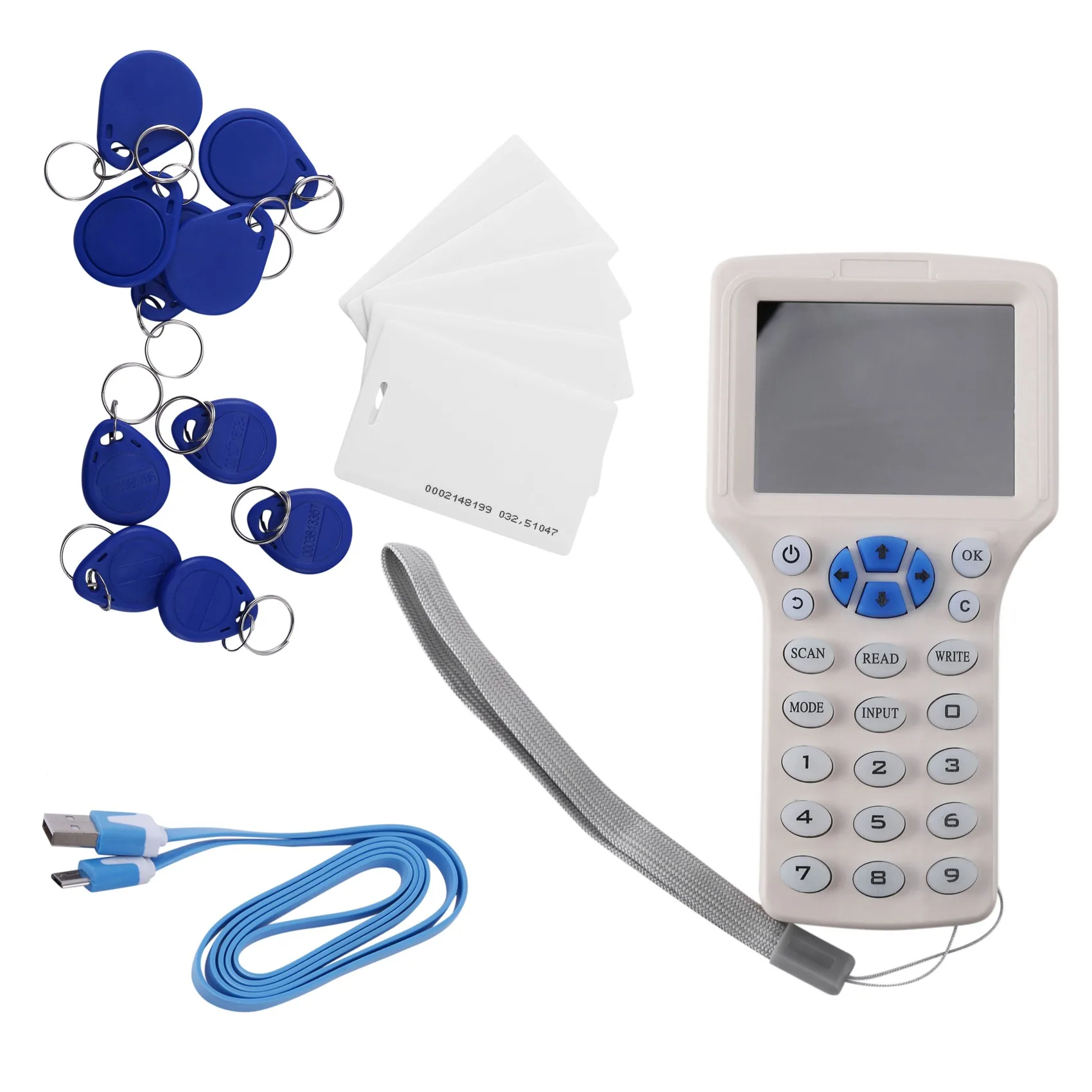 FULL-RFID 복사기 복제기 125Khz 키 FOB 리더/라이터 13.56Mhz 암호화 프로그래머 USB UID 카피 카드 태그