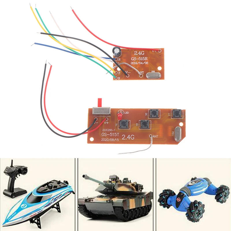 Scheda ricevitore trasmettitore PCB circuito telecomando 2.4G 4CH RC 27 MHz con antenna radio per camion auto RC - immagine 2