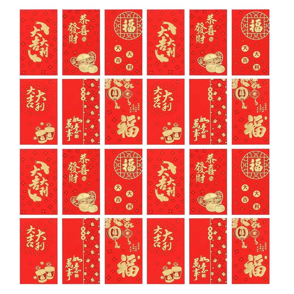 

Конверты Hongbao красные с карманом для новогоднего и праздничного дня рождения