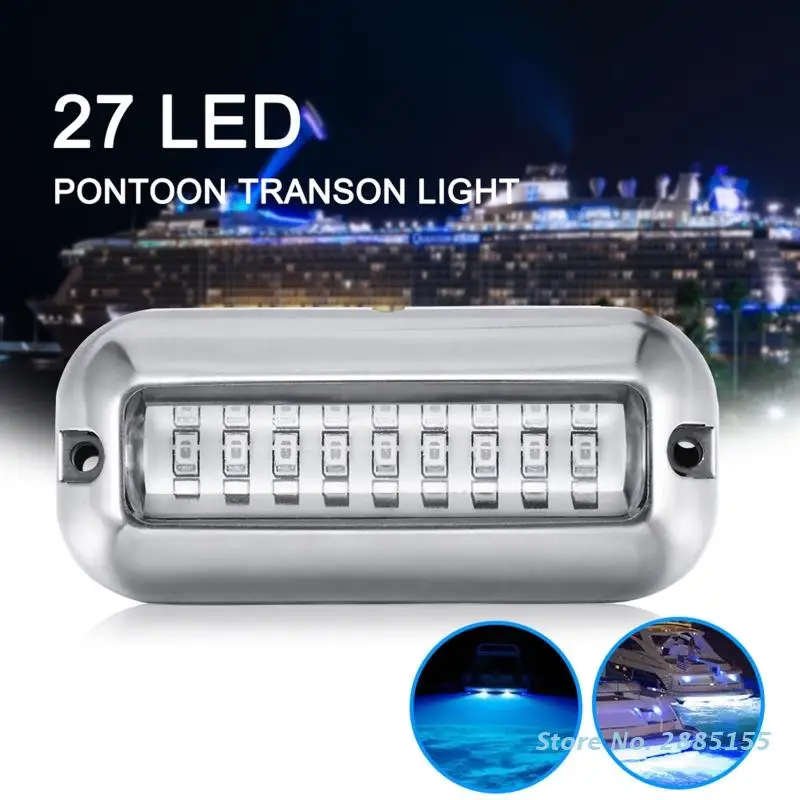 Boat Navigation Light 80W 42 LED Underwater Pontoon Marine Boat Transom Light IP68 Waterproof LED Ship Beam Light