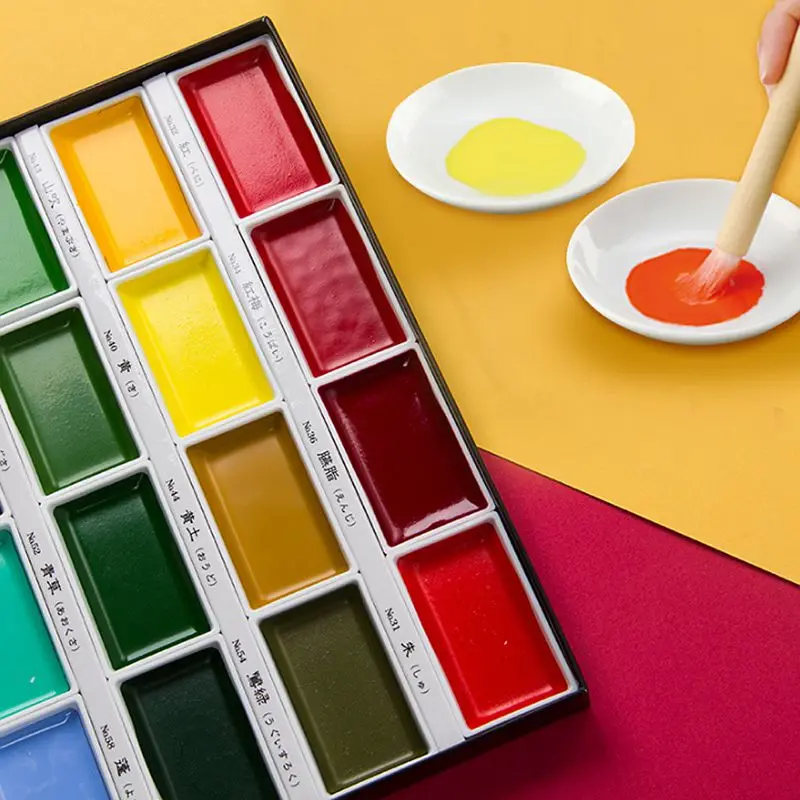 Watercolor Painting Set, Watercolor Paint, Watercolor Pigment | Kuretake Solid Watercolor Paint Set Metallic Water Color Paints For Painting Art Supplies