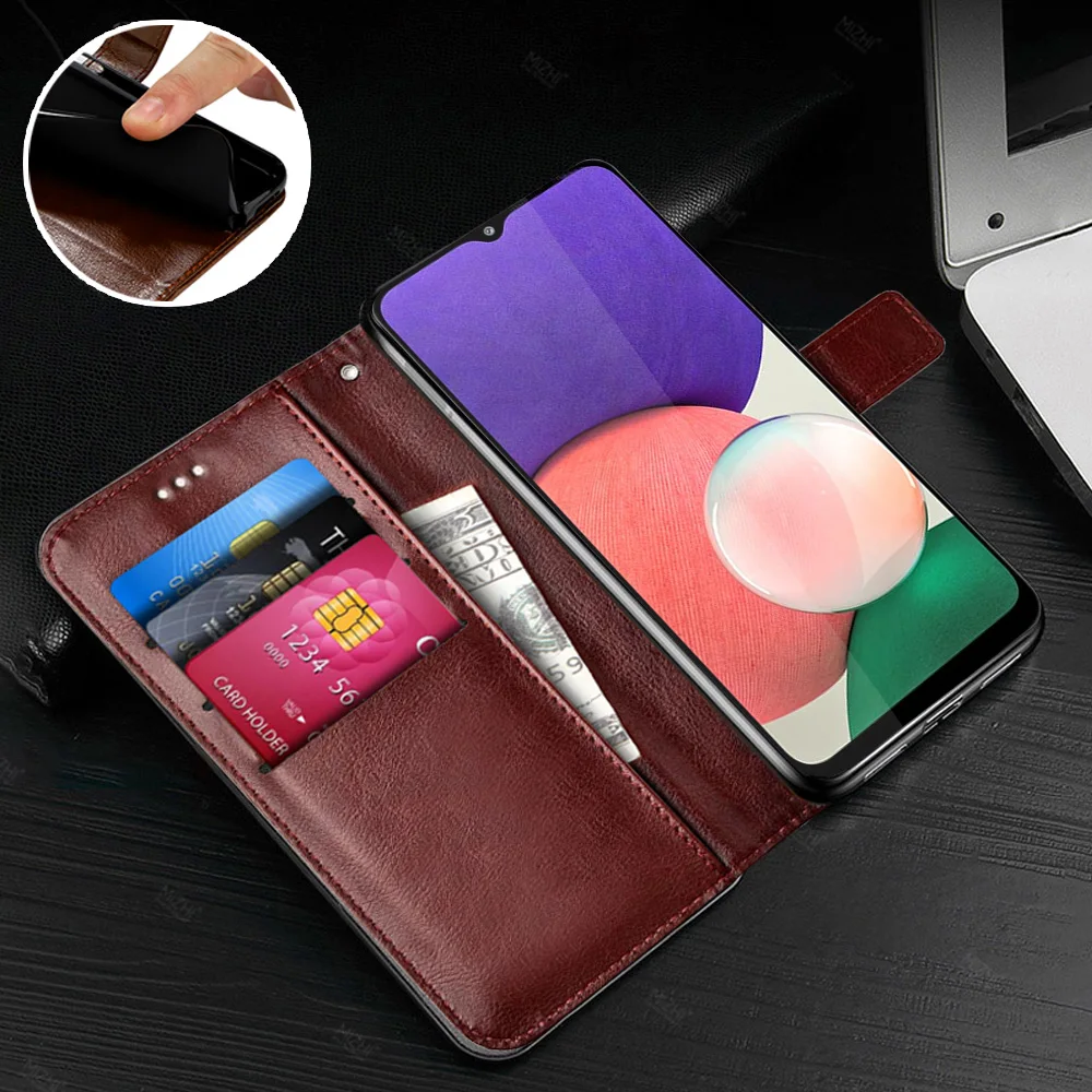 For samsung a 22 5g case leather magnetic flip cases For samsung galaxy a22 a 22 22a samsunga22 wallet book phone cover coque silicone case for samsung