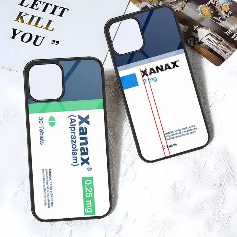 Xanax Chill Pill Phone Case Pc + Tpu Per Samsung Galaxy S22 S21 S10 S20 S30 Plus Ultra Note 10 Pro 20 Design Cover Posteriore