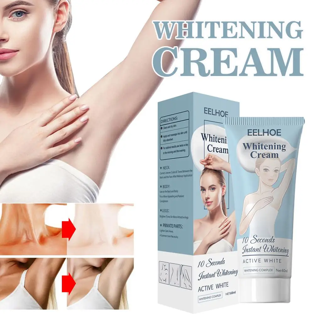 

EELHOE Whitening Cream For Intimate Area Dark Skin Underarm Neck Inner Elbow Melanin Remove Armpit Knees Black Spots Bleach Hot