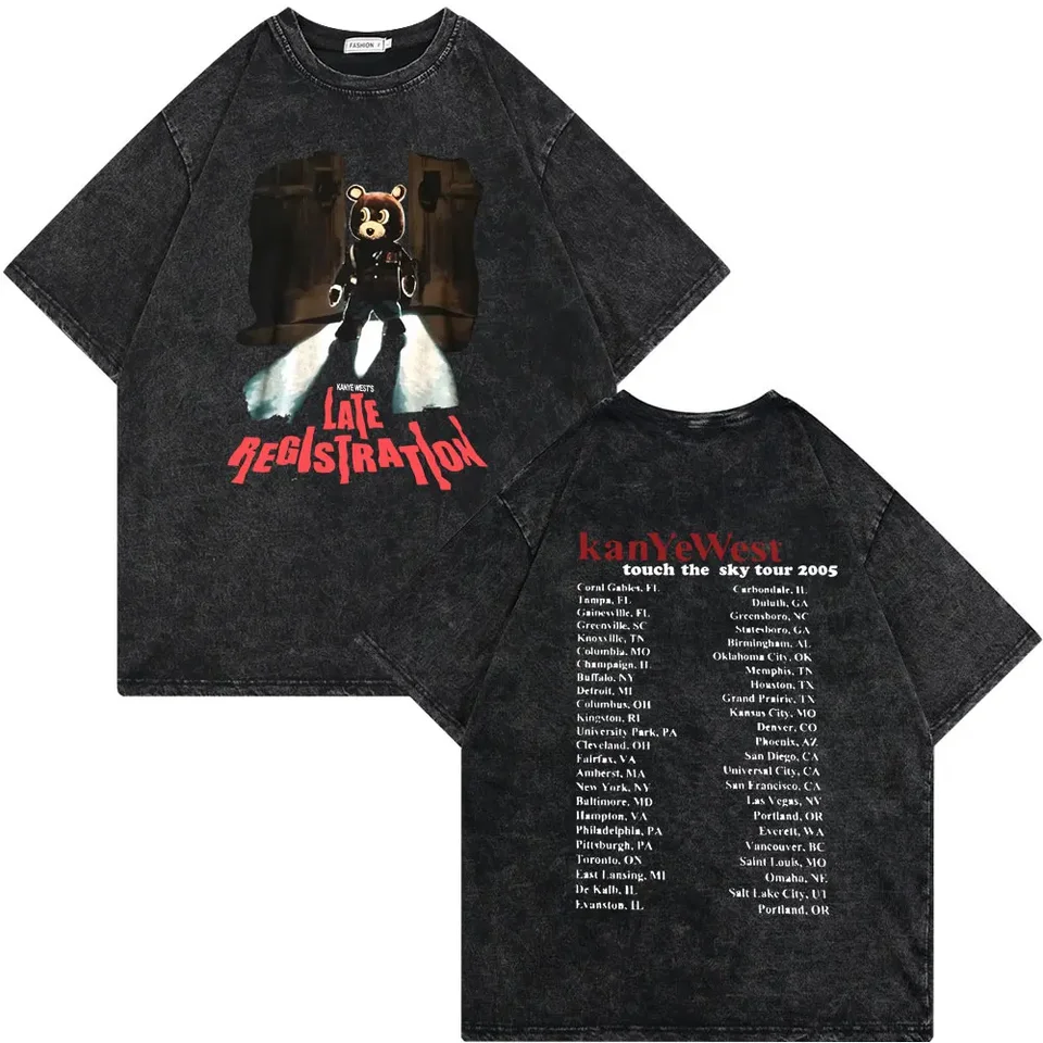 Rapper Kanye West Late Registration Tour 2005 Tshirt Men Women Hip