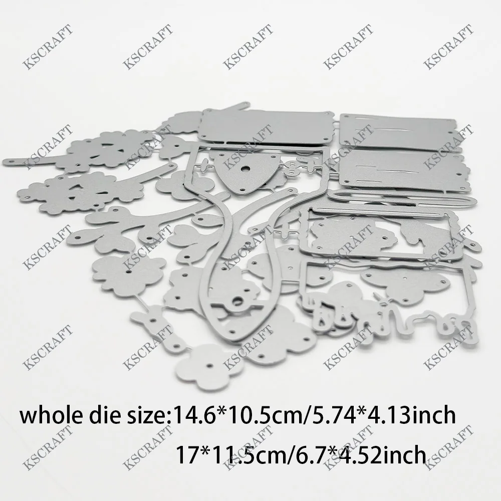 Floral Paint Brush Cutting Dies for Creative Scrapbooking and Decorative Embossing