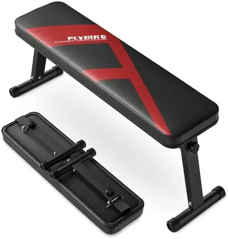 

Bench, Foldable Flat Weight Bench Easy Assembly for Strength Training Bench Press, 600/1000 LBS 2 Versions Red badminton con sop