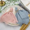 20pcs 32x32cm Cloth Napkins Cotton Gauze Napkin Handkerchief Bohemian Bridal Vintage Wedding Western Party Table Decoration 6