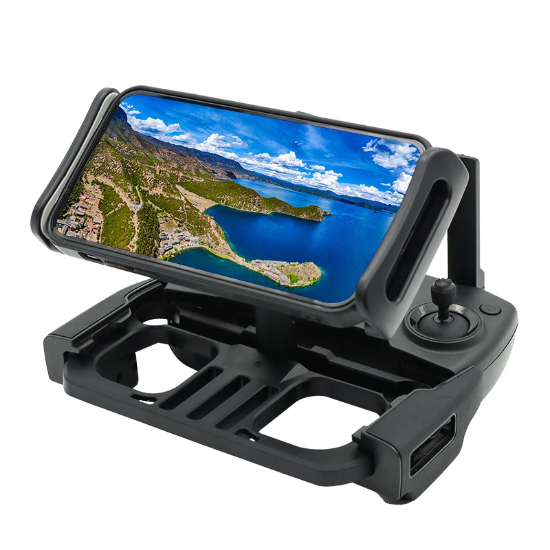 Vue rapprochée du mécanisme de serrage du support tablette universel pour drone