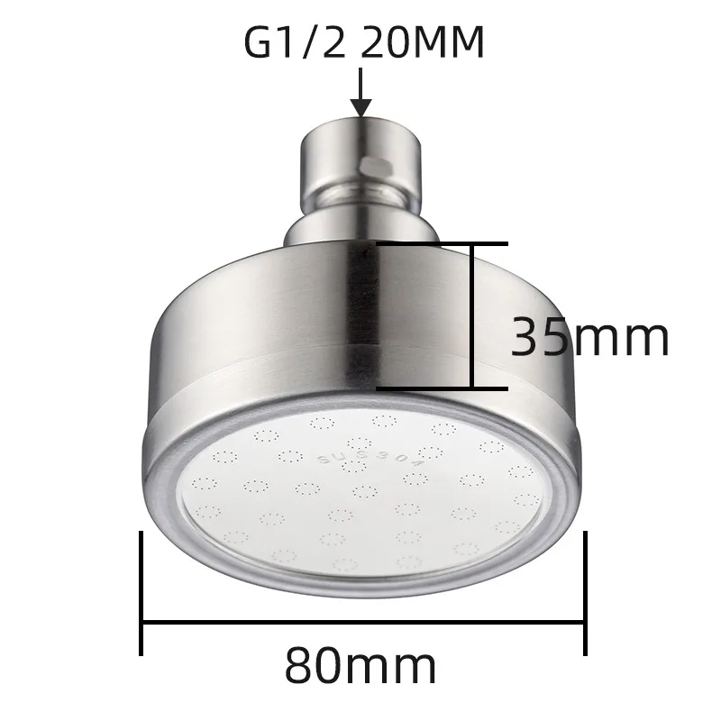 82/118mm Stainless Steel Shower Head Bathroom Round Water Saving