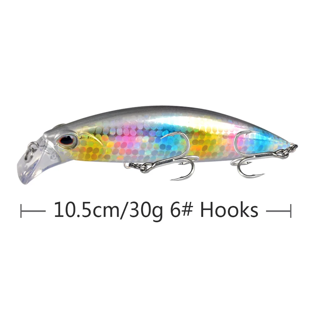 1 Stück 30g/10,5cm Langwelliger Sinkender Minnow-Wobbler zum Schleppangeln, Barsch-Angelköder, Langwelliger Sinkender Jerkbait Pesca – Detail 13