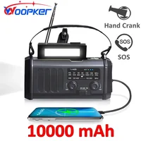 WOOPKER Radio XSY-330 Portable 10000mAh Emergency Radio FM AM NOAA LED Hand  Solar USB Charging SOS Alarm Car Outdoor