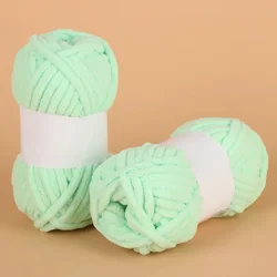 Luxurious Velvet Yarn for DIY Knitting & Crochet - Soft Chenille for Baby Scarves & Hats, 50g (04 Water Green)