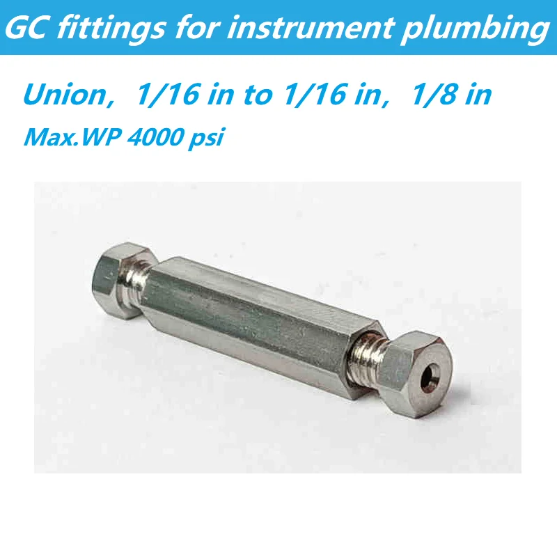 Unión de accesorios GC HPLC de 1/16 pulgadas para fontanería, Conector