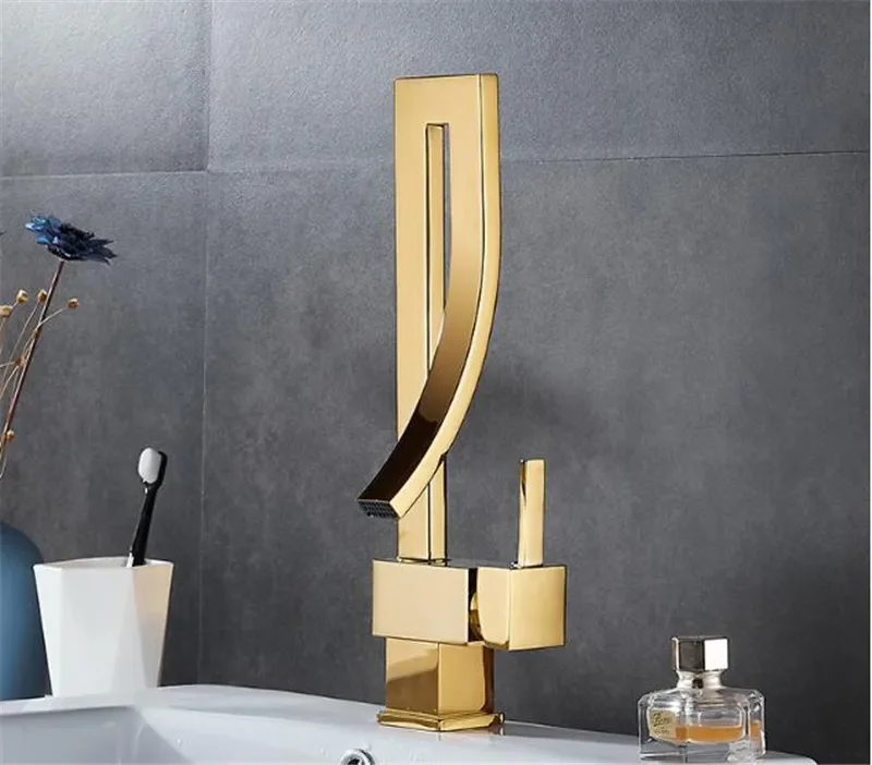 Description Picture 4 of itemBathroom Faucet Chrome Basin Square Sink Rose Gold Deck Mounted Toilet Hot And Cold Mixer Water Tap