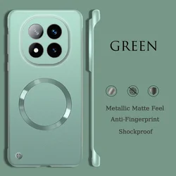 Luxury Ultra-Thin Metallic Frameless Magnetic Case with Magsafe and Shockproof Protection for Redmi K80 Pro (Green)