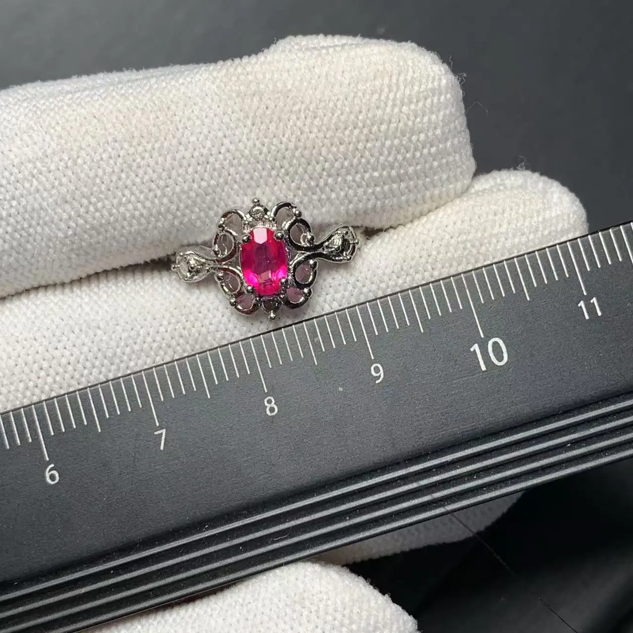 MM Natural PINK Topaz Ring Adjustable Female Ring Jewelry for Women Gift Wholesale High Quality Vintage Fine