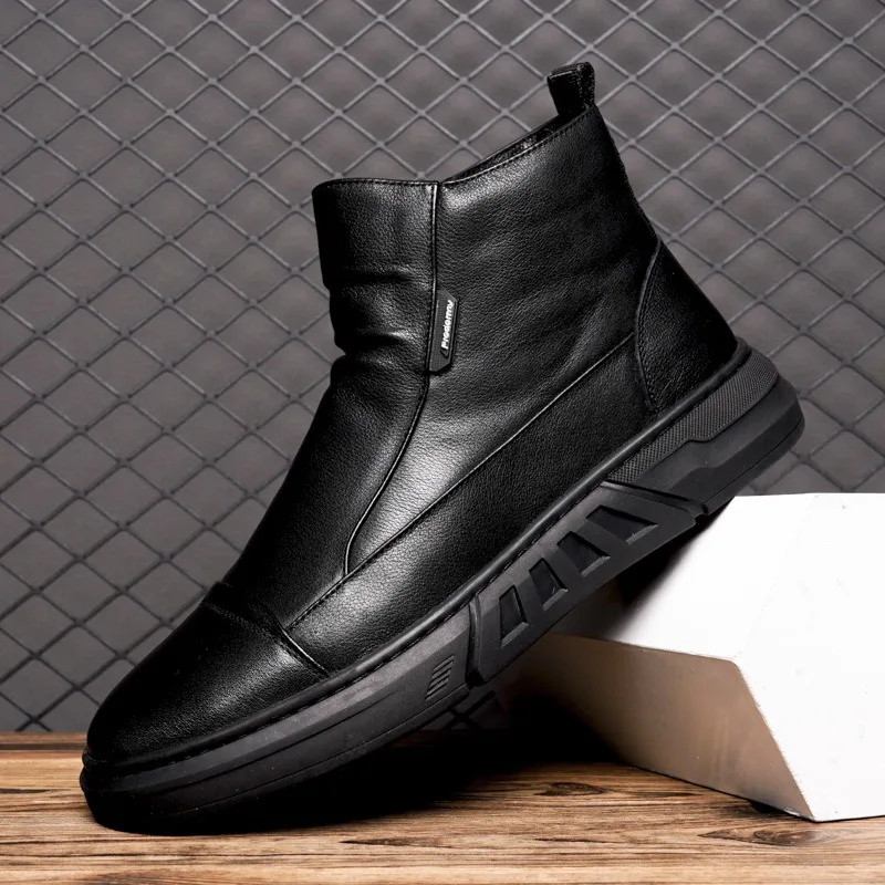 Botas de cuero para Hombre, botines de alta calidad, cómodos, informales, de negocios, estilo Chelsea