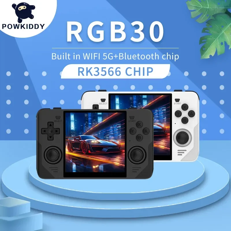 

Powkiddy Rgb30 Retro Pocket 720*720 4 Inch Ips Screen Built-In Wifi Rk3566 Open-Source Handheld Game Console Children'S Gifts