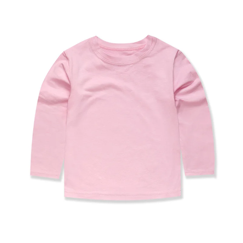 Basic White T Shirts for Kids Boys Girls 2 to 3 4 5 6 7 8 9 10 11 12 13 14 Years 100% Cotton Long Sleeve Plain Children Clothes 6