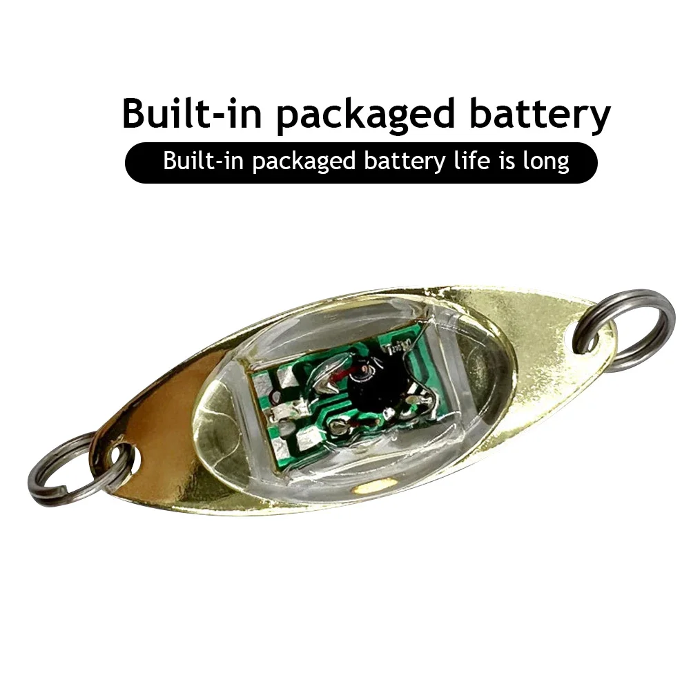 Led Underwater Fishing Lures Light Electronic Luminous Metal Spoons Flasher Fishing Bait Lure Bait Freshwater Saltwater Lures