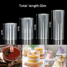  6/8/10/12cm*10m Transparent Cake Surround Film Mousse Dessert Pastry Cake Collar Decor Edge Kitchen Tools DIY Accessories 