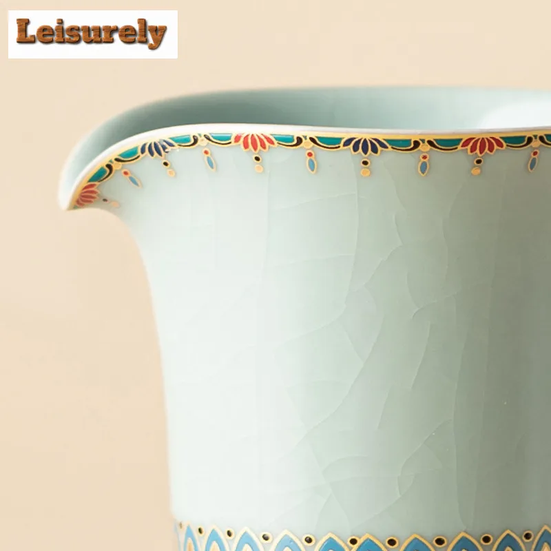 175ml Ru Kiln Dunhuang Treasure Flower Tea Pitcher Divide Tea Cha Hai Dispenser Justice Cup Fair Mug Chinese Tea Set Supplies