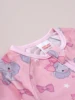 Bamboo Fabric Cute Elephant Print Jumpsuit, Comfy Zip Up Long Sleeve Romper, Toddler & Infant Girl's Bodysuit 3