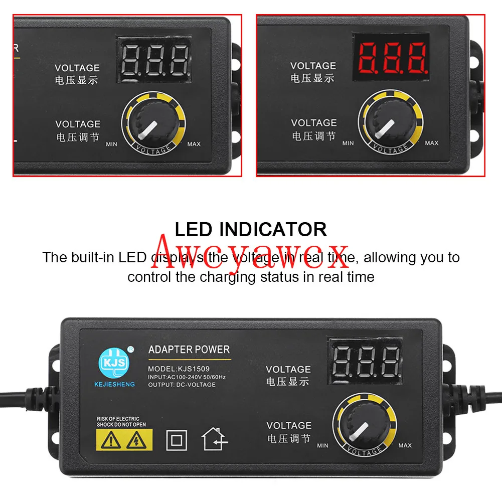 3V-36V 1.7A 60W Power Switching Adapte Led Lcd Digitale Display Spanningsregeling Voeding Adatpor Voor Game speler Motor Router