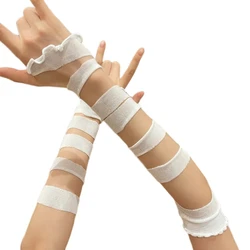 JK Girls Bandages Arm Sleeves for Cosplay Party Fingerless Long Arm Gloves Women Animation Party Costume Arm Cove Sleeves