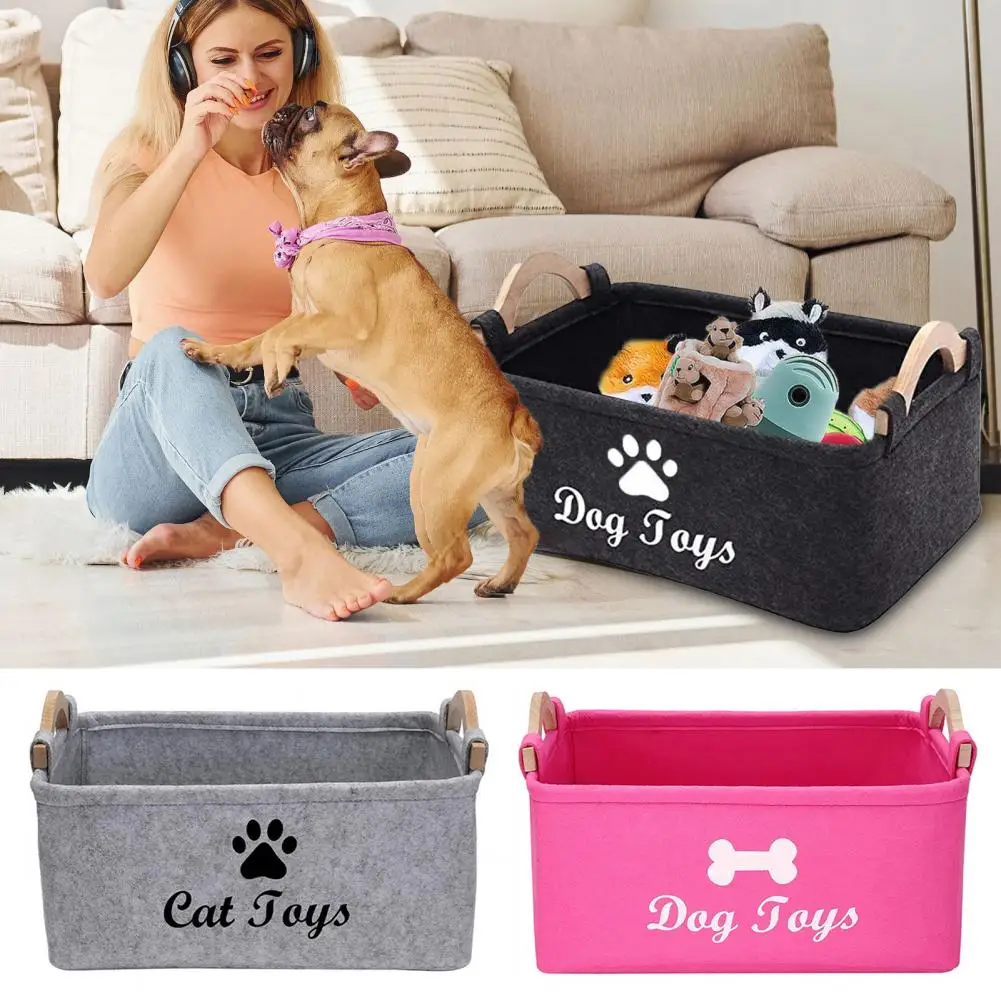 Cat Toy Organizer Lightweight Large Capacity Pet Toy Storage Box Organize Toys Coats Blankets with This Flexible Storage Basket