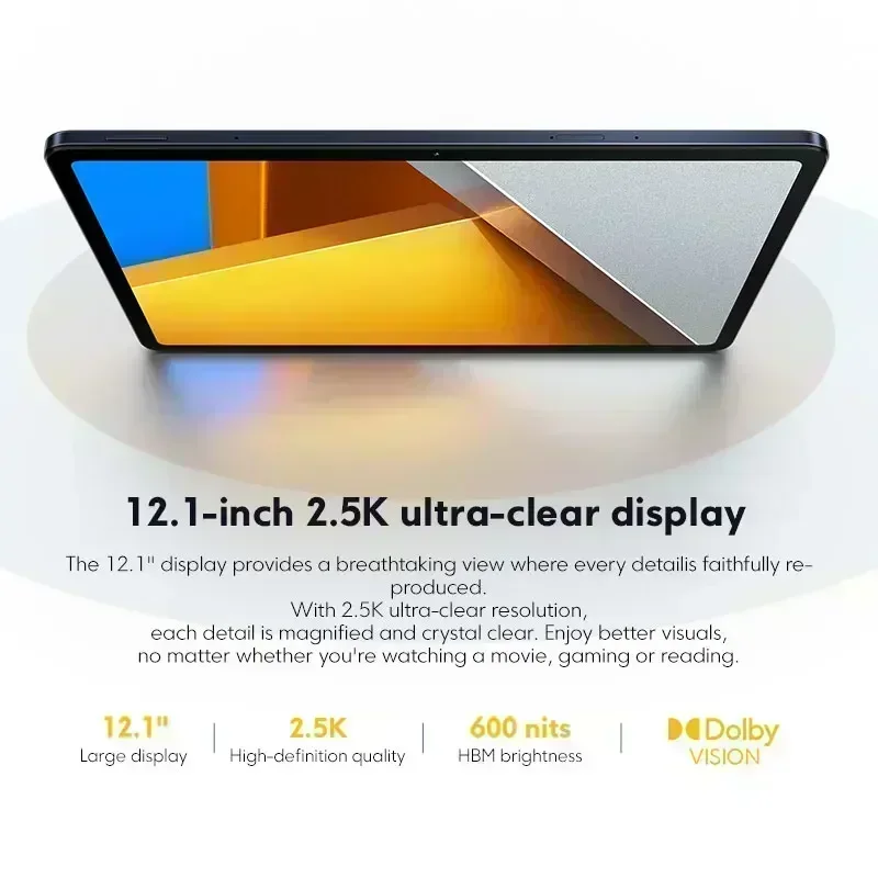 [World Premiere] POCO Pad Global Version 12.1'' 2.5K Display Tablet Snapdragon 7s Gen 2 Octa core 10000mAh Battery 33W Charging 5