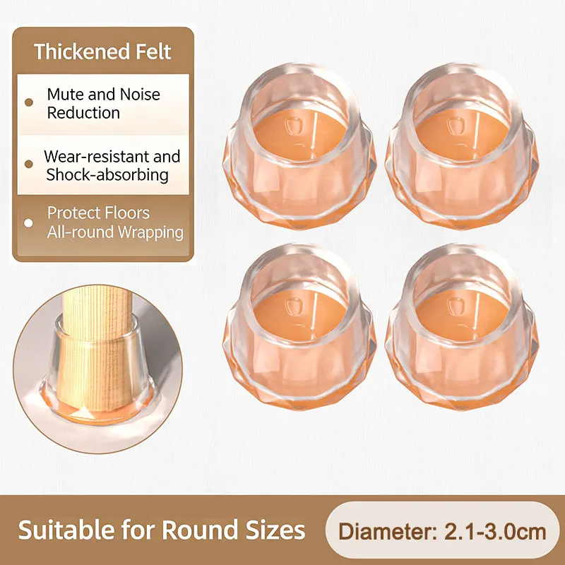 Silicone Floor Protectors for Chair Legs - Rectangle Pads to Safeguard Hardwood Floors