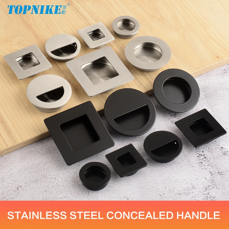 Furniture Handles Invisible Embedded Pulls concealed sliding door cabinet Drawer Hide Stainless Steel