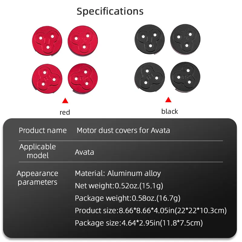 Motor Cover Cap for DJI Avata Drone Aluminum Alloy Protection Guard Dust-proof Engine Protector Anti-scratch Accessories