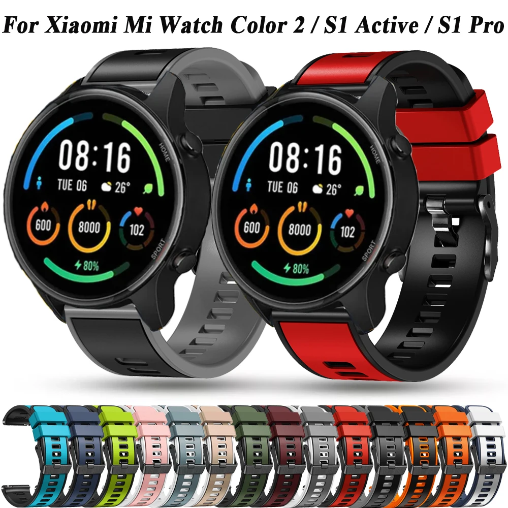 

New 22/20mm Strap For Xiaomi Watch S1 Active / S1 Pro / S2 46mm 42mm Soft Silicone Band For Mi Watch Color 2 Wristband Bracelets