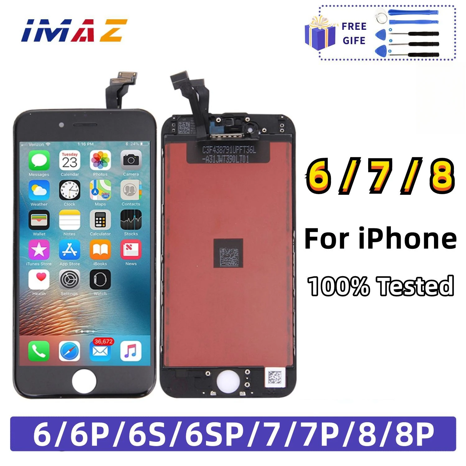 Grado Aaaa Per Iphone 6 6S 7 8 Plus Lcd Perfect 3D Touch Screen Digitizer Assembly Per Iphone 7G 7P 8G 8 Plus X Display Pantalla