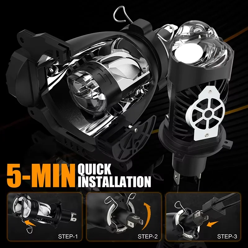 H4/9003/HB2 LED 헤드라이트 전구 프로젝터 렌즈 캔버스 슈퍼 브라이트 LED 3000W 3500000LM 6000K 하이/로우 라이트 자동차 및 오토바이에 적용 가능