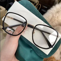 Unisex Retro Fashion Square Anti Blue Light Computer Glasses (Black)