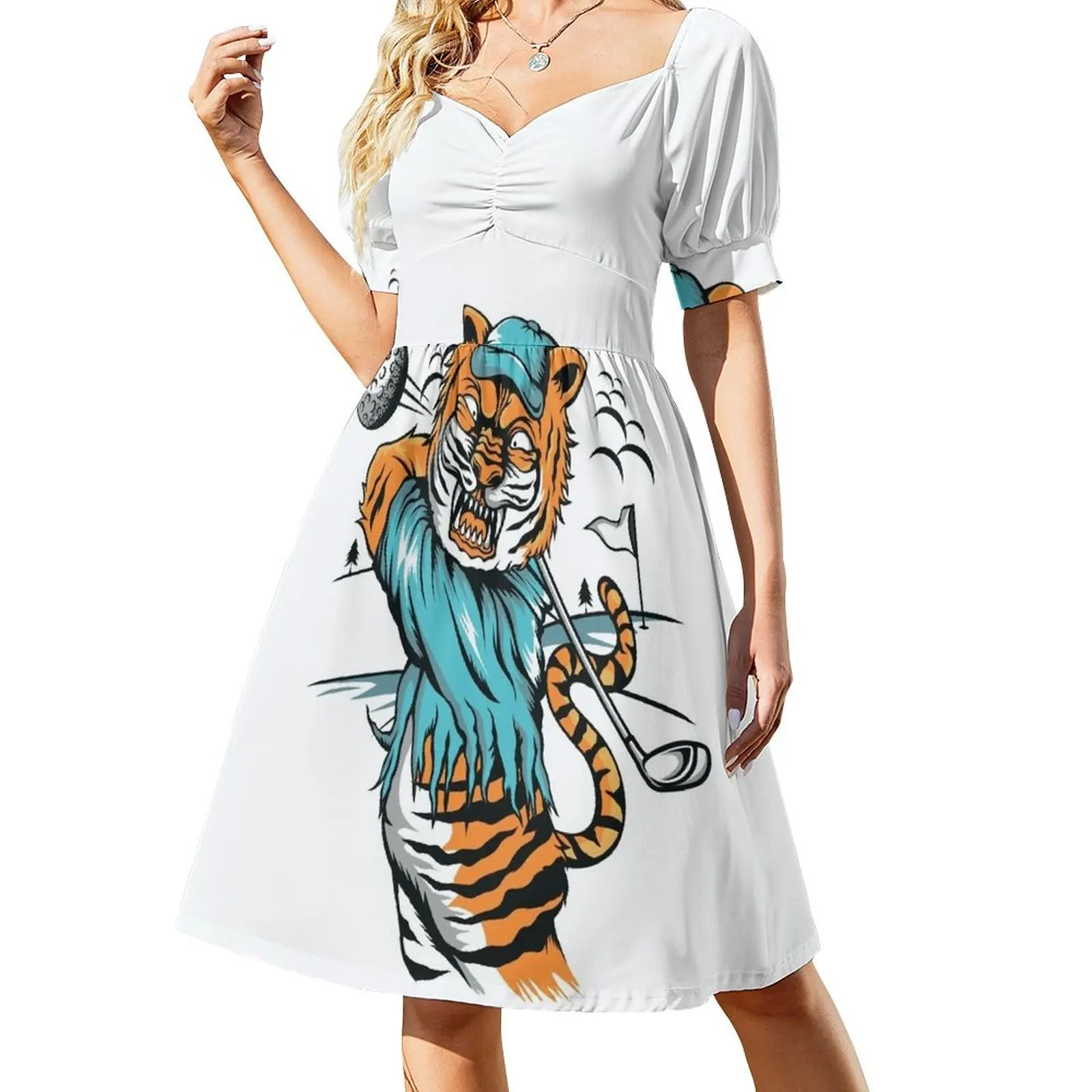 

Tiger golfer WITH cap Dress loose women's dress women's summer jumpsuit