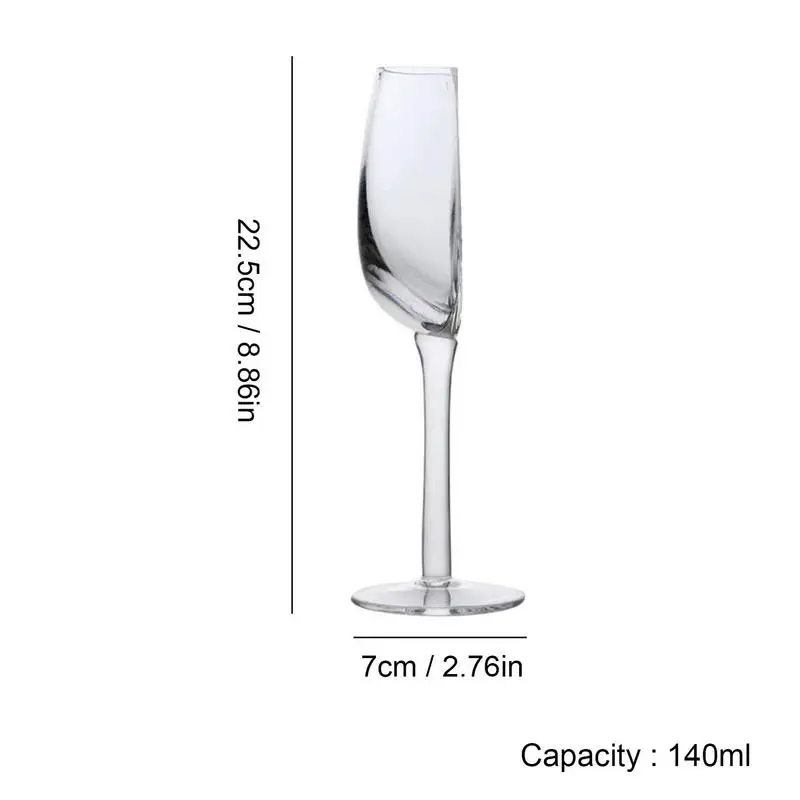 Creative Wine Glass 140ml Half shape Crystal Glass Cups with Stem Portable Wine Cups for Birthday Party Tableware Christmas Gift glass drinkware