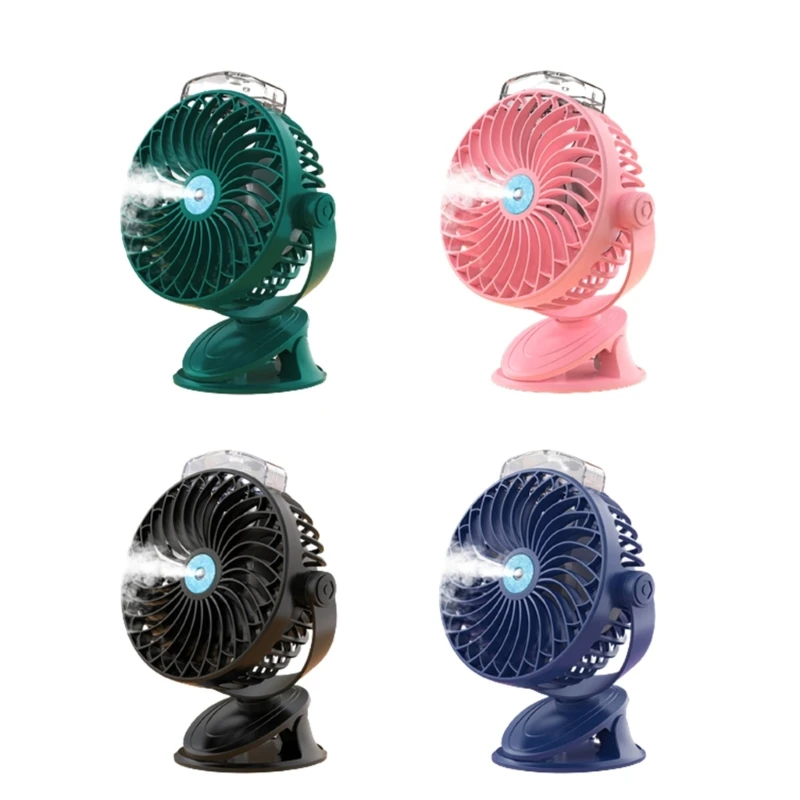 

D0AB USB Charging Fan 5 Wind Speeds Water Mist For Car Home Room Air Cooler Fan