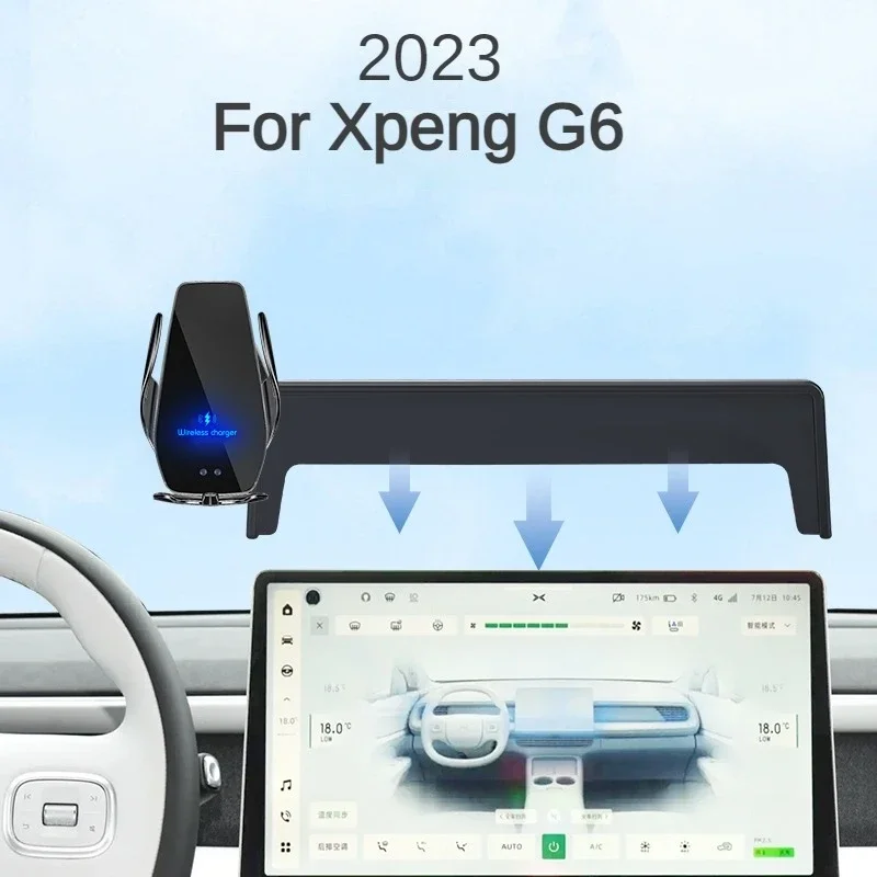 

Автомобильный держатель для экрана телефона 2023 для Xpeng G6, беспроводное зарядное устройство, модификация навигации, внутренний размер 14,96 дюйма