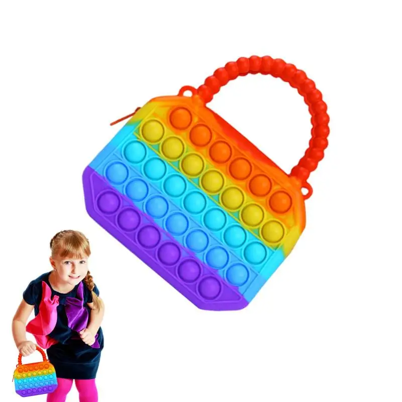 Borsa Ottagonale Per Ragazze Borsa Antistress In Popite Giocattoli Borsa A Bolle In Silicone Borsa A Tracolla Reliever Borsa A Mano Carina Borsa Porta