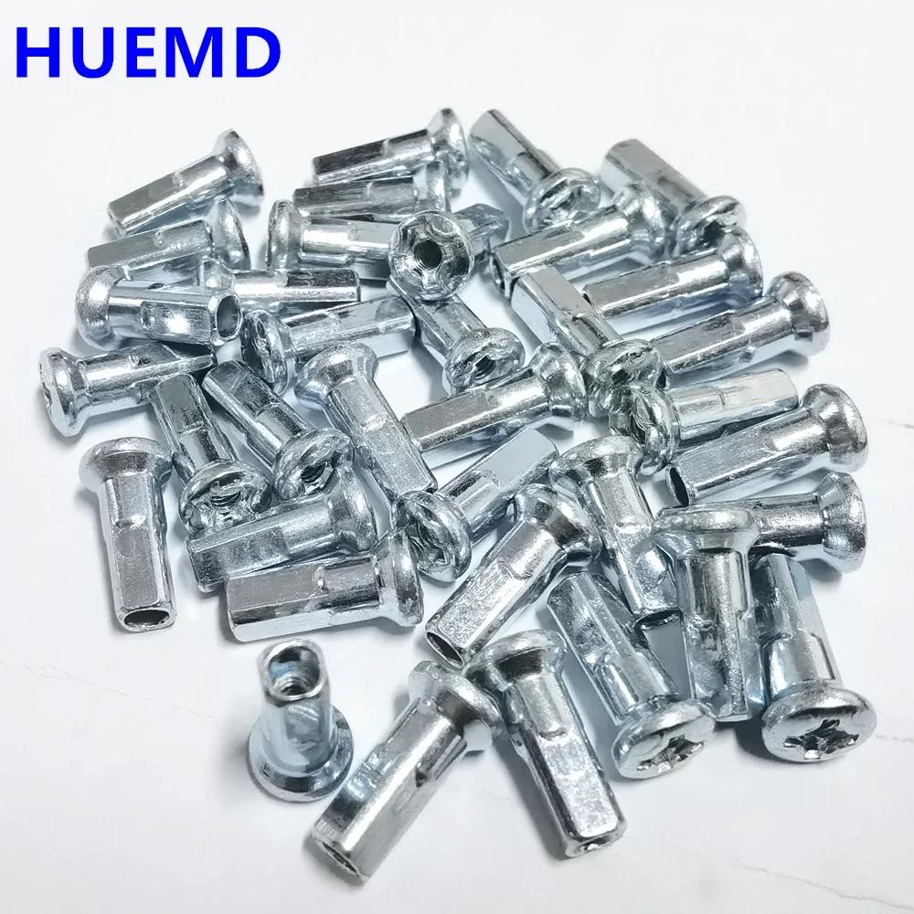 Material 45# Steel Nipples For Diameter 3.18-3.2mm Length 19mm 10G E-bike Spokes Sliver Color Spoke Caps For Motocycle rims