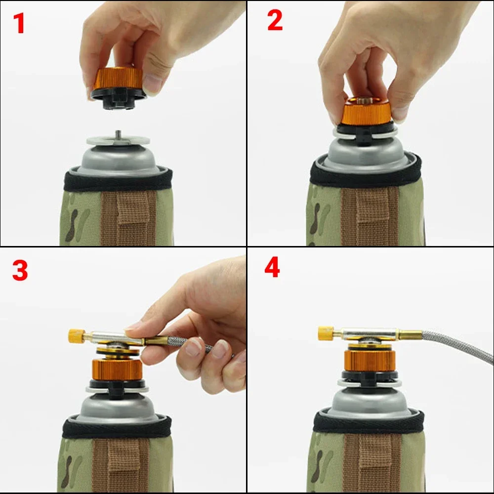 Outdoor Camping Stove Gas Tank Adapter Gas Burner Conversion Head Propane Refill Adapter Converter Camp Supplies