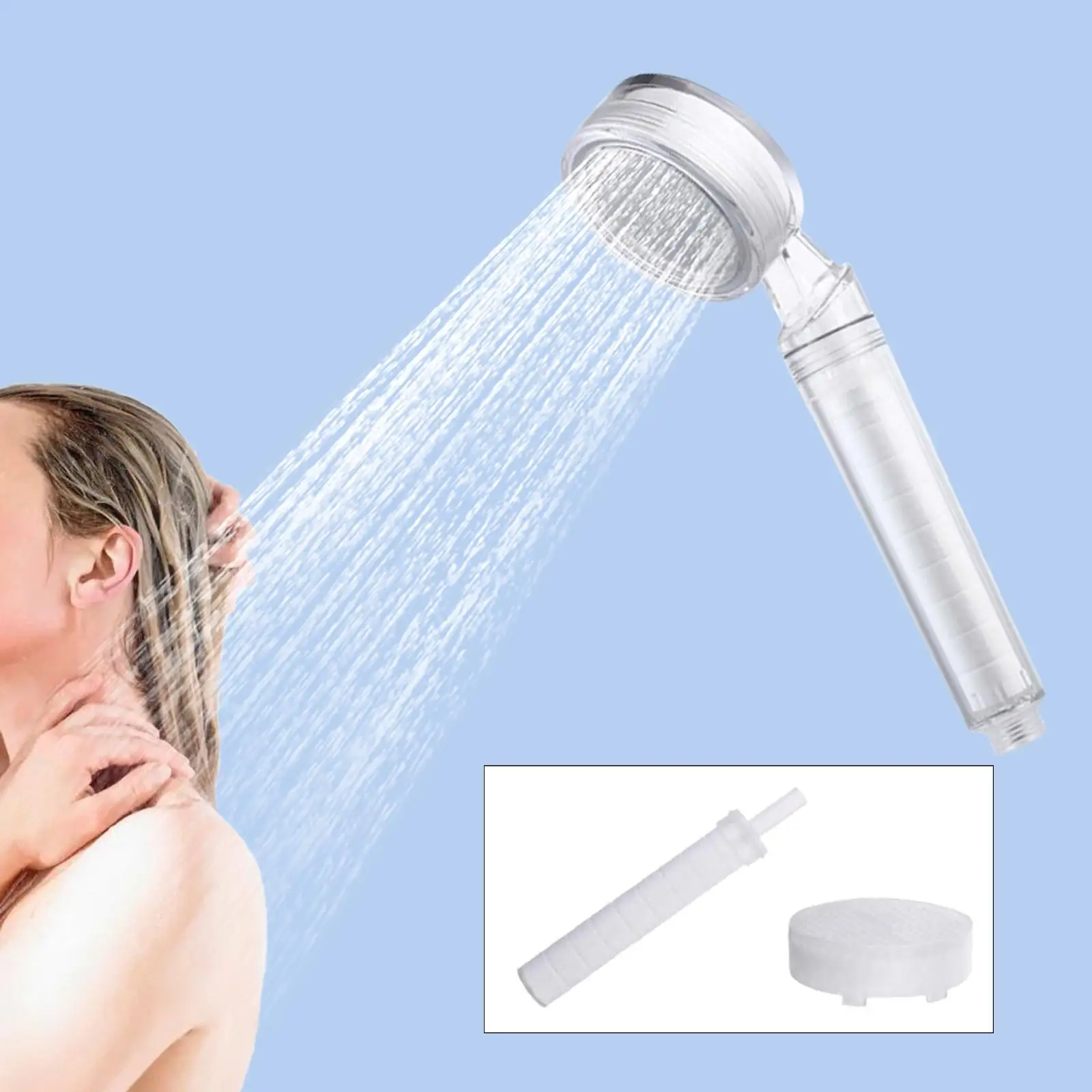 Shower Head Spray Cleaner Tool Adjustable Bathroom Showerhead Replacement