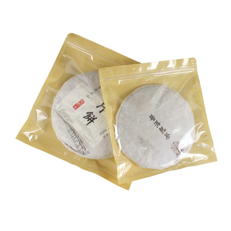 

500Pcs/Lot Square Transparent Kraft Paper Tea Packaging Bag Dried Food Gift Zipper Self Sealing Bags Wholesale