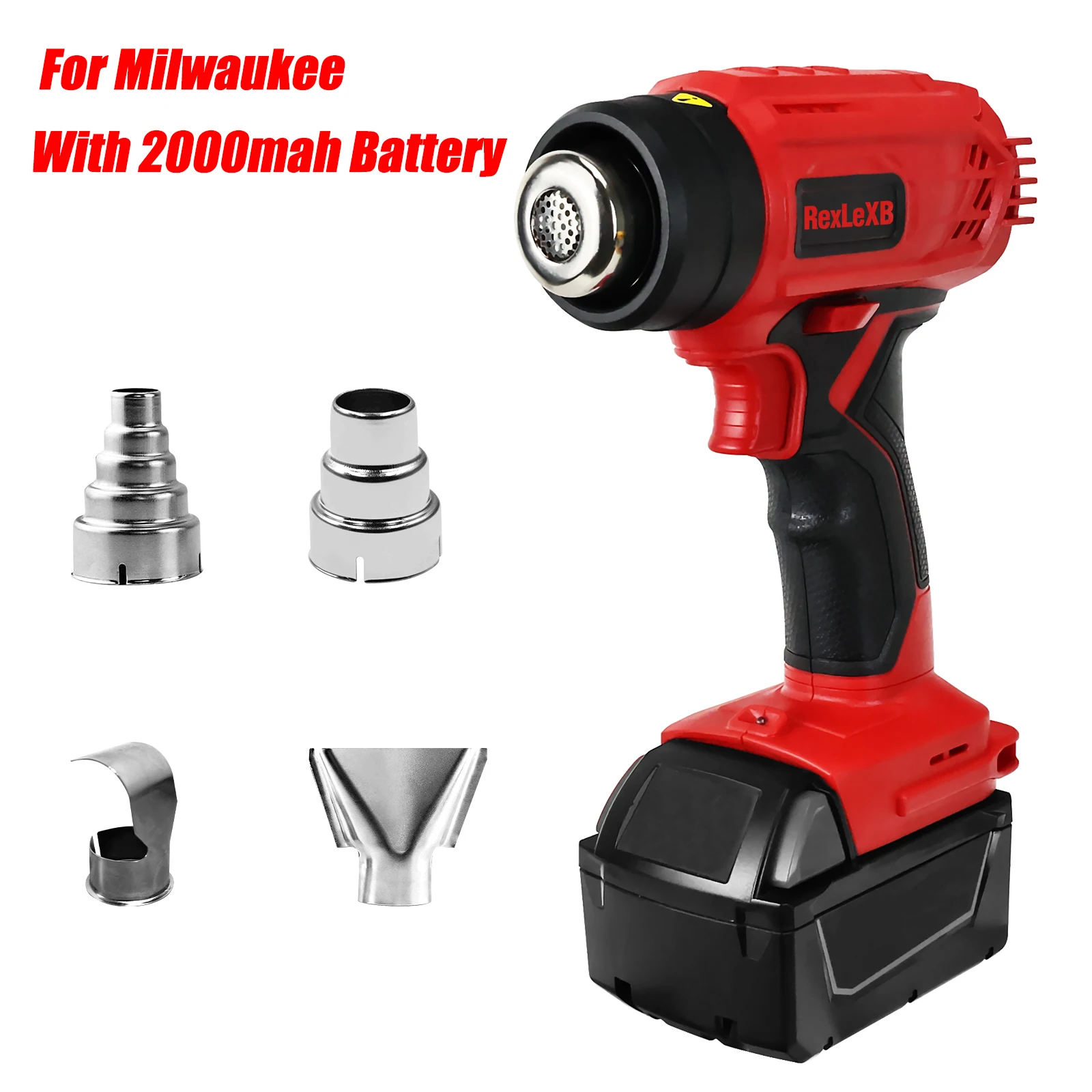 

Электрический тепловой пистолет для Milwaukee 18 в, литий-ионный аккумулятор, беспроводной ручной тепловой пистолет с литиевой батареей 2000 мАч 18 в